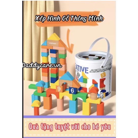 Đồ chơi gỗ thông minh Mideer Creative Building Blocks , Đồ chơi trí tuệ dành cho bé từ 1,2,3,4,5,6,7 tuổi