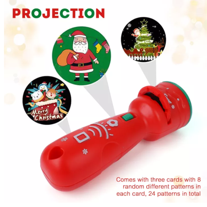 Đèn Pin Chiếu Hình Noel Cho Bé - Gồm 24 Hình Noel Sinh Động