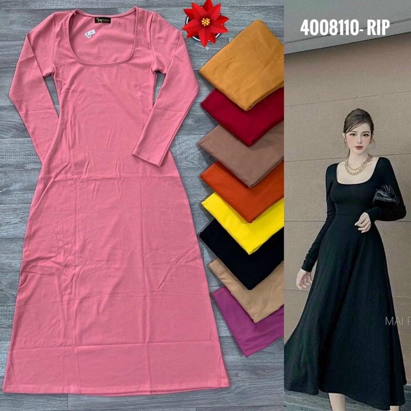 ĐẦM THUN MAXI TAY DÀI VỀ ĐỦ MÀU LUÔN NHA CẢ NHÀ .