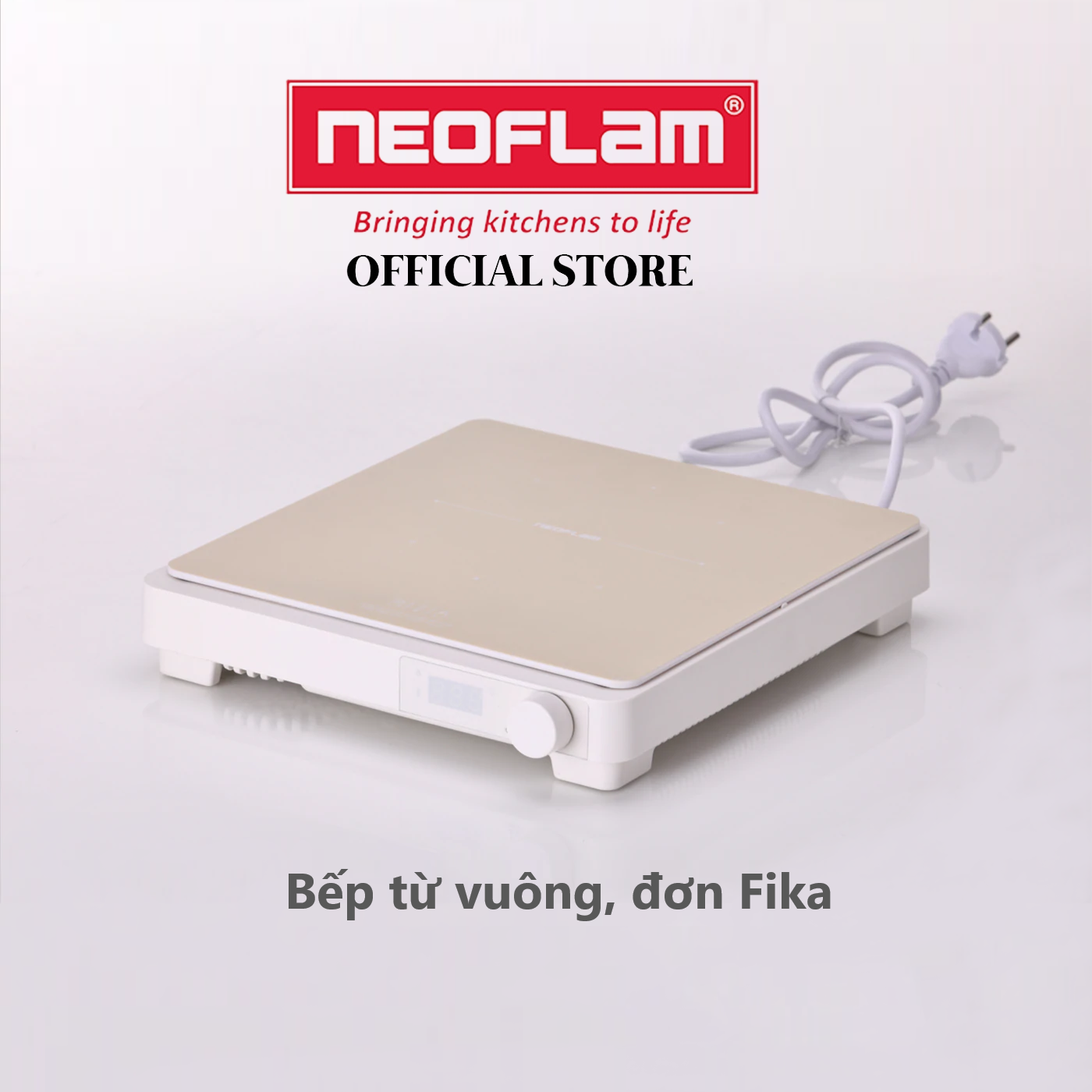 Bộ Combo 2 món chảo lẩu, bếp từ Fika Neoflam - Hàn Quốc, Sản phẩm màu trắng ngà