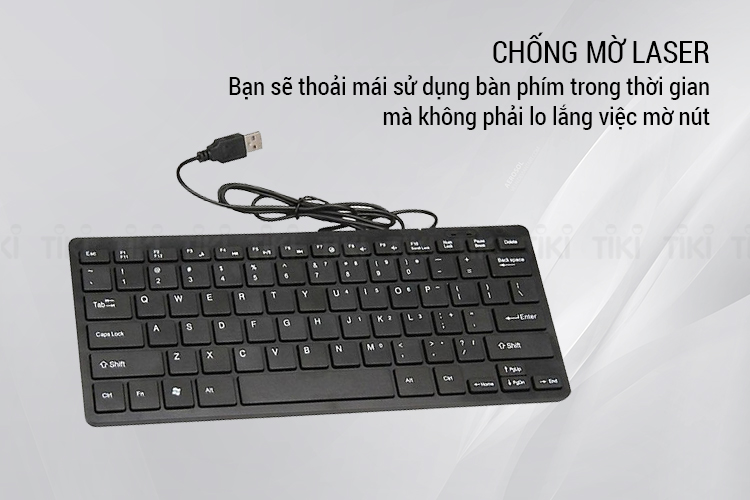 Phím máy tính mini HN K1000 Kiểu dáng thiết kế mỏng gọn nhẹ,Phím bấm cực êm, nhẹ nhàng không gây tiếng động,Tương thích gần như hầu hết hệ điều hành hiện nay