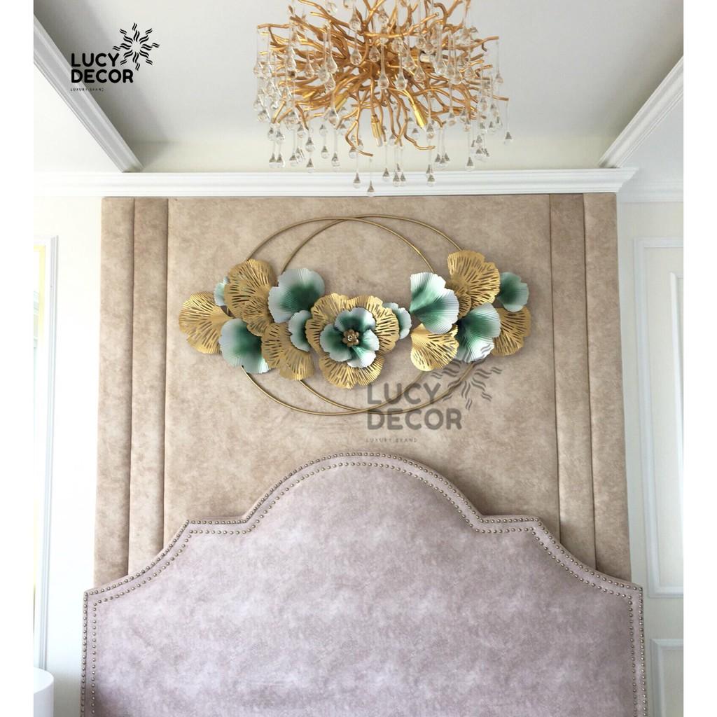 Tranh sắt treo tường bông hoa nghệ thuật decor cỡ lớn trang trí phòng sang trọng phong cách Châu Âu mã A1022