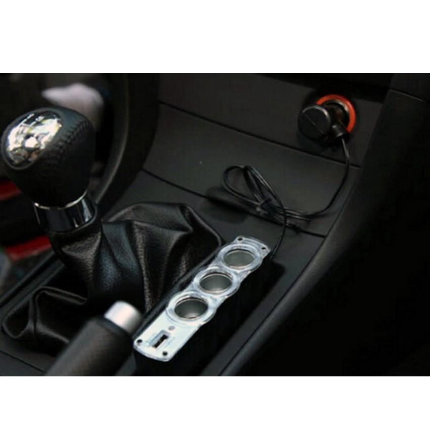 Bộ chia ba tẩu và cổng USB 12V cho ô tô TL 332