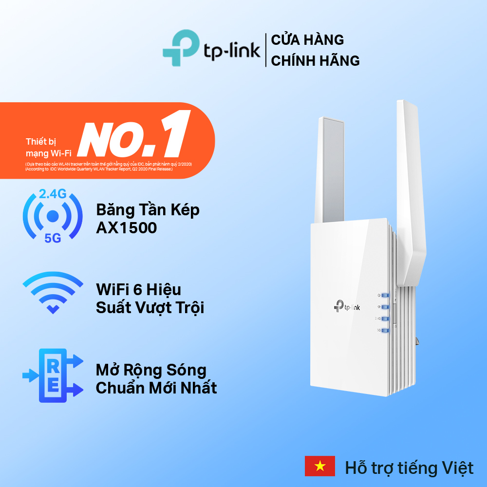 Bộ Mở Rộng Sóng Wifi TP-Link RE505X Chuẩn AX1500 - Hàng Chính Hãng