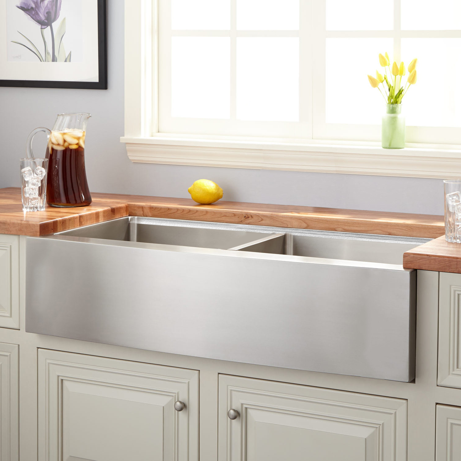 Chậu rửa chén RANOX Apron sink và vòi lò xo rút dây RN44999