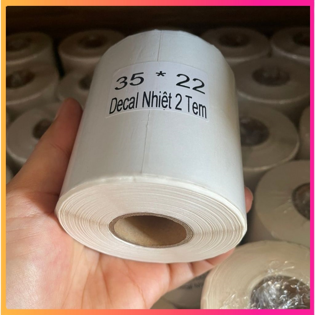 Decal nhiệt 2 tem 35x22 - giấy in tem nhãn 35×22mm -Decal nhiệt 2 tem 72x22 mm