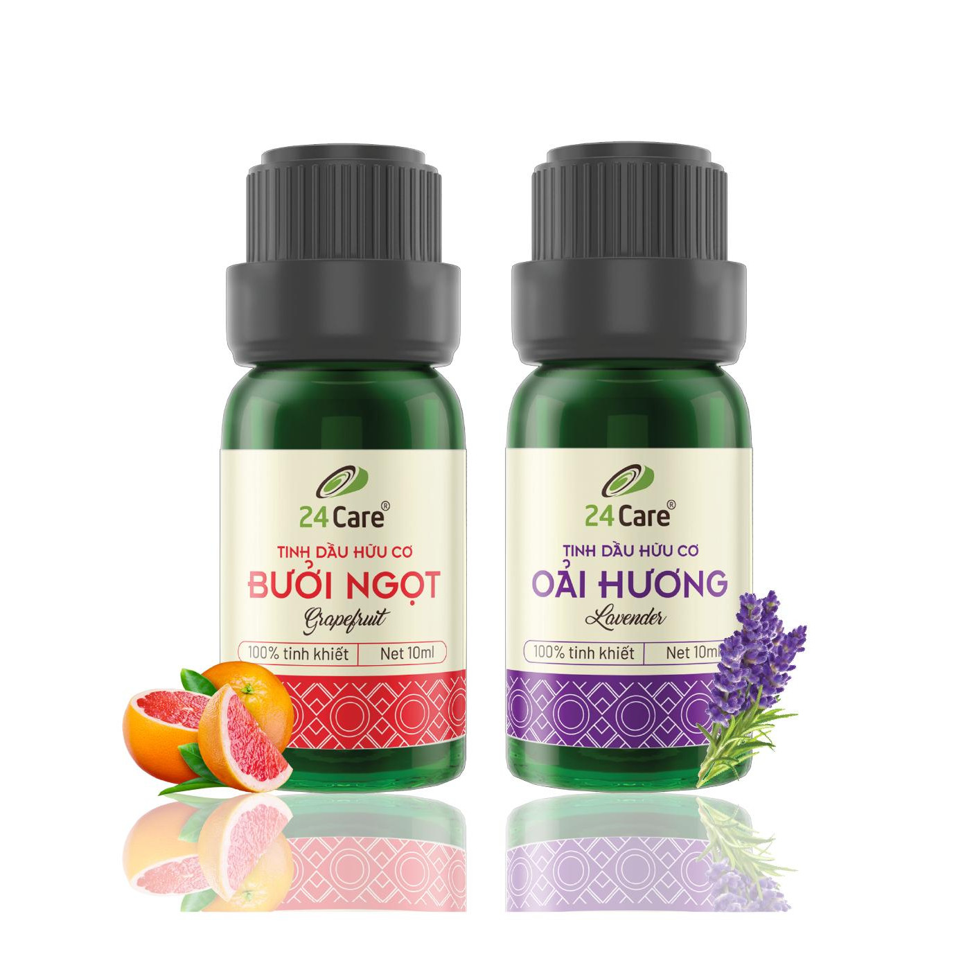 Combo 2 Tinh dầu Bưởi Úc + Oải Hương 24Care 10ml/Chai