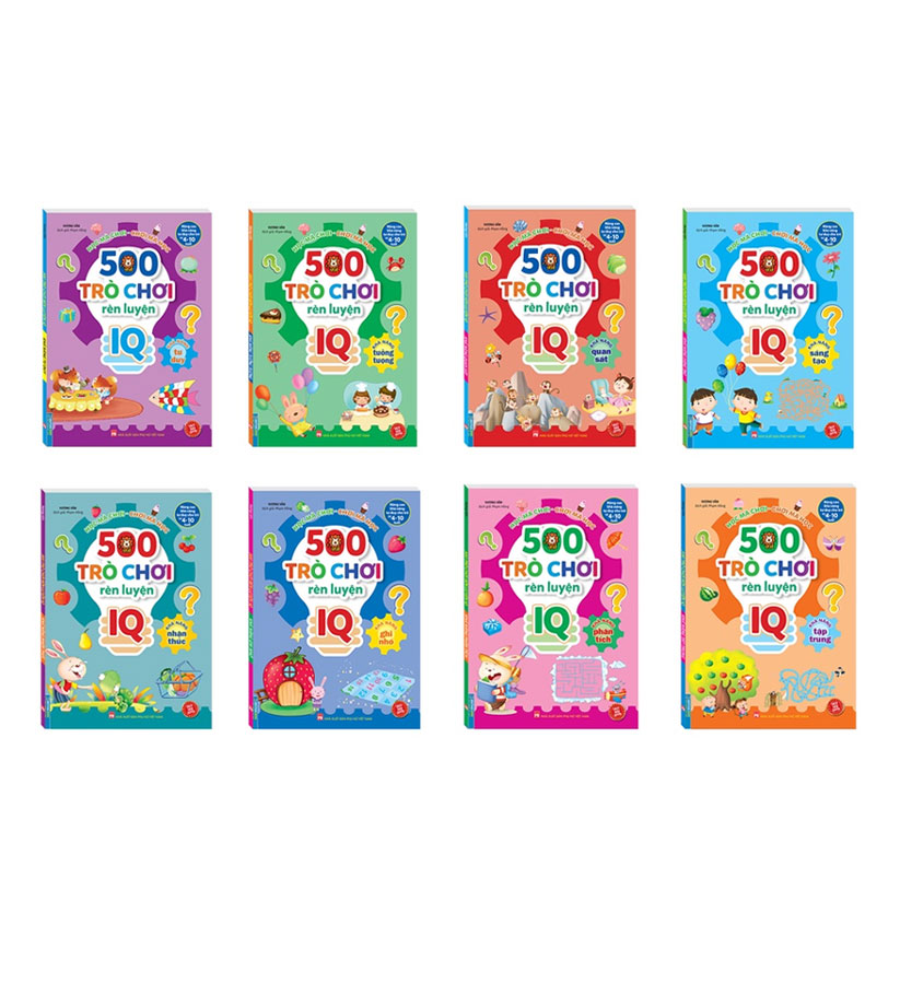 Combo Bộ 8 Cuốn 500 Trò Chơi Rèn Luyện IQ _MT