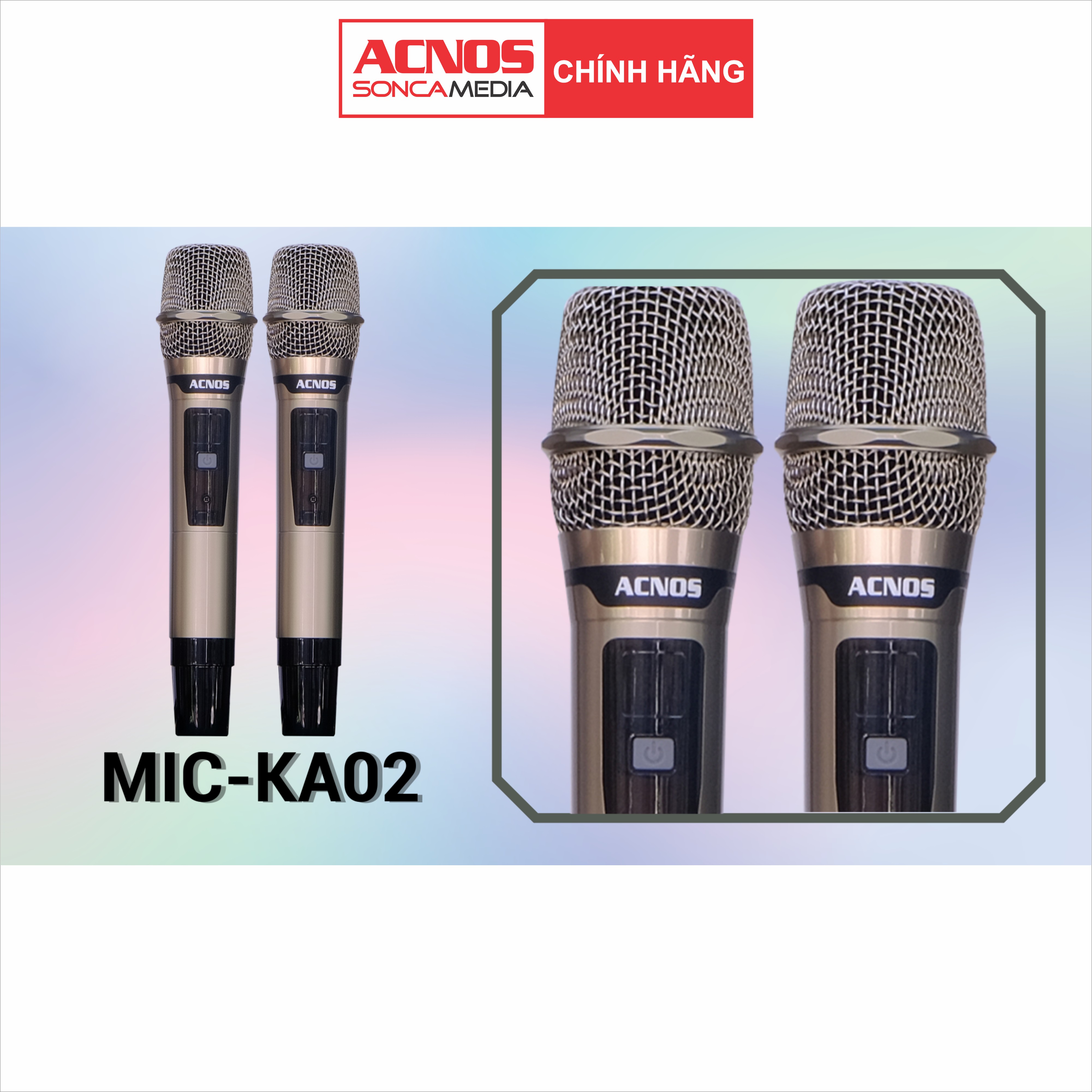 Micro không dây UHF ACNOS KA02 cao cấp - Bảo hành 6 tháng (Micro rời - 1 cặp) [HÀNG CHÍNH HÃNG]