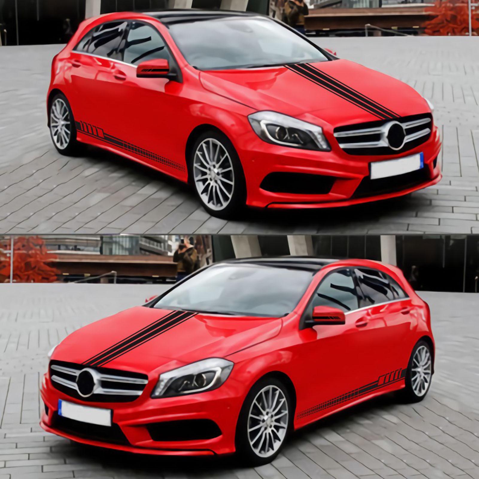 5Pcs Car Stickers Body Sticker Decals Stripes Car Side Door Body Hood Rearview Mirror Decal Stickers Set Racing