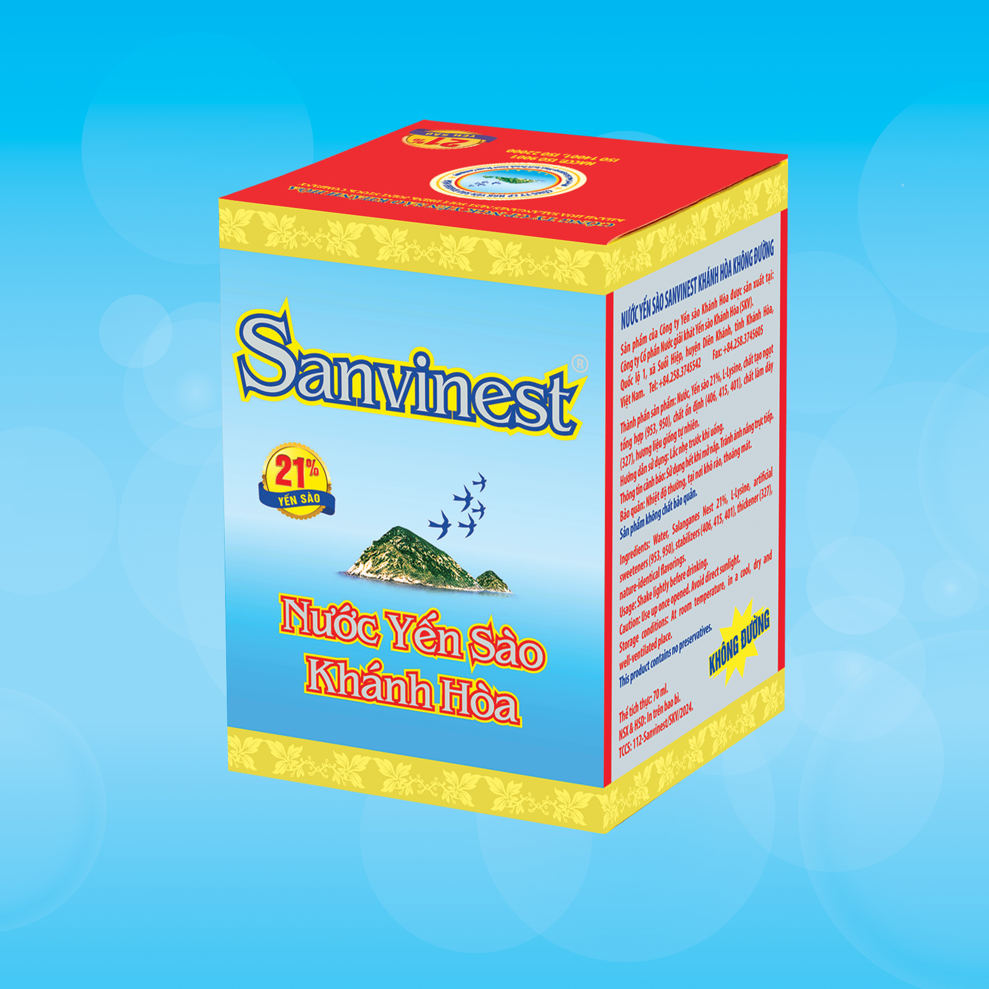 [Combo 30 lọ] Nước Yến sào Sanvinest Khánh Hòa không đường lọ 70ml - S102