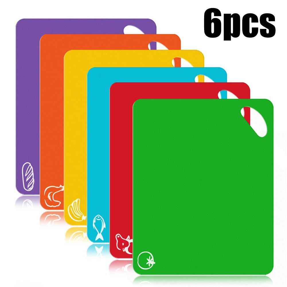 6 Cái/bộ Nhựa Bếp Thớt Thảm Bộ Chống Trơn Trượt Bàn Cắt An Toàn Khi Rửa 6 Màu Cho Vật Dụng Nhà Bếp