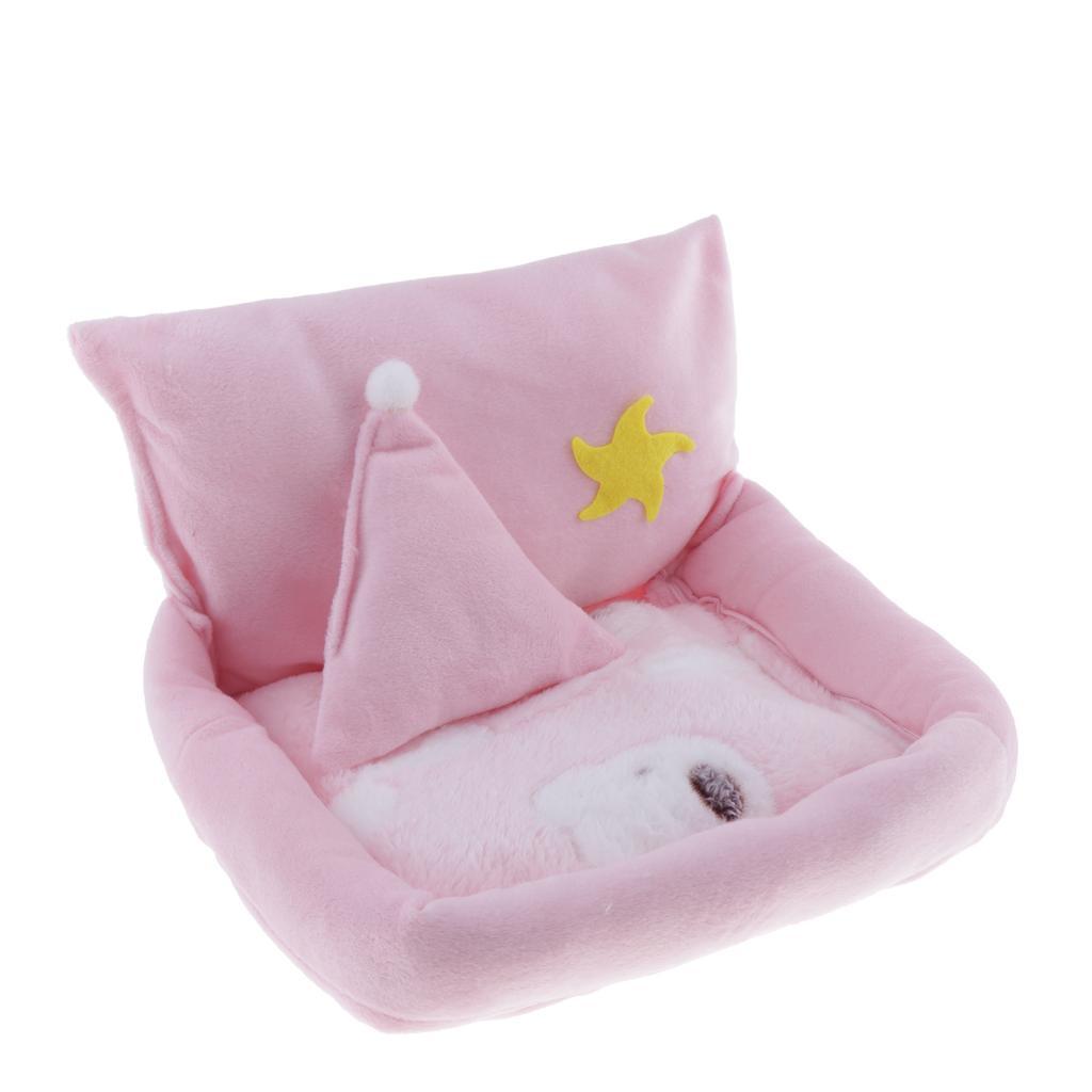 Small Pet Hamster Gerbil Sleeping Bed Soft Nest Mattress Winter Warm Pink