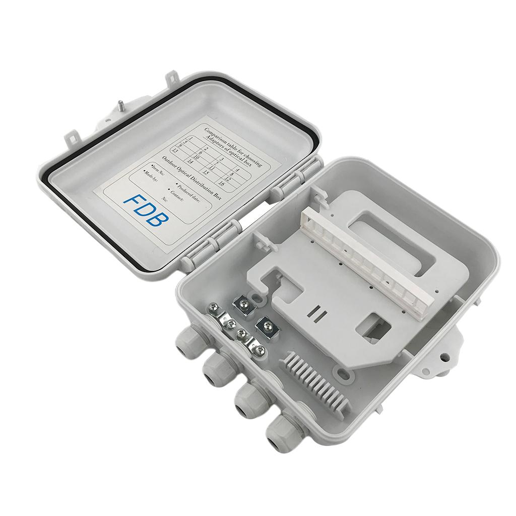 12 Core FTTH Fiber Optic Distribution Box, Terminal Box ABS FTTH Terminal Box for Outdoor Indoor, Rainning-proof, Waterproof
