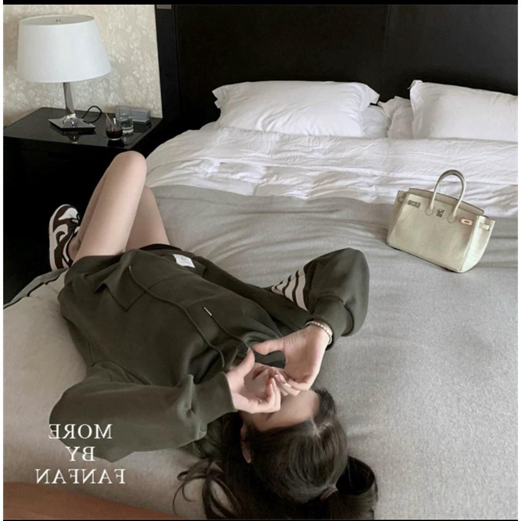 ÁO HOODIE NỮ CHUI PHỐI 4 SỌC TAY THIẾT KẾ TINH TẾ DUYÊN DÁNG VIỆT HÀNG MỚI BAO ĐẸP