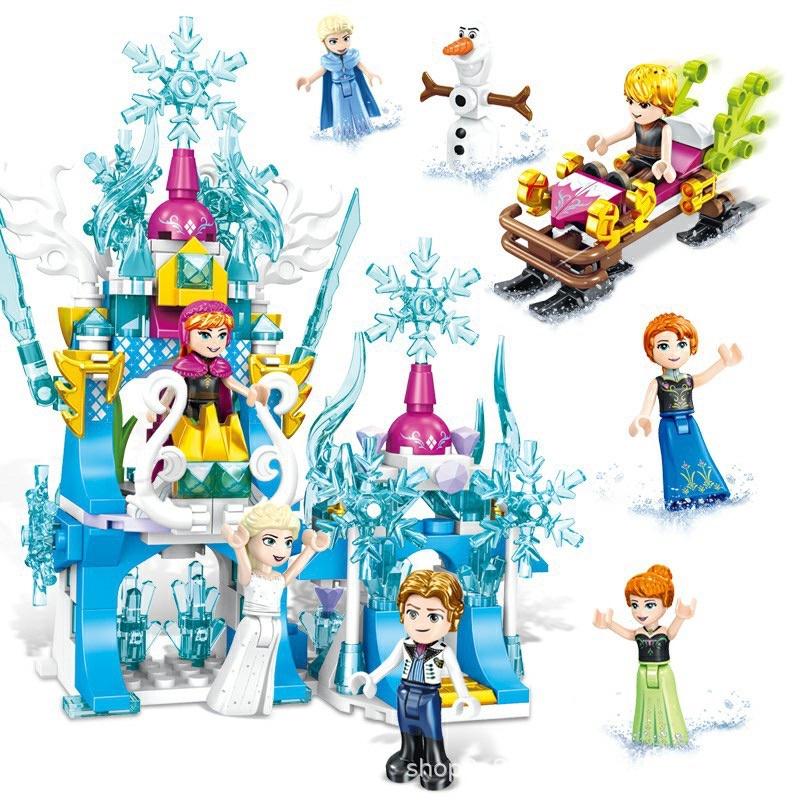 Đồ chơi xếp hình Công chúa Elsa Snow Castle, lâu đài tuyết cho bé gái