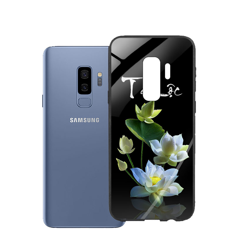 Ốp Lưng Kính Cường Lực cho điện thoại Samsung Galaxy S9 Plus - Lotus 04
