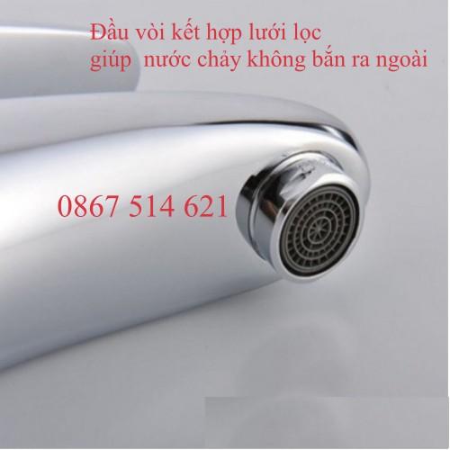 Vòi lavabo nóng lạnh, 1 lỗ, bóng - KMISU Thiết bị vệ sinh