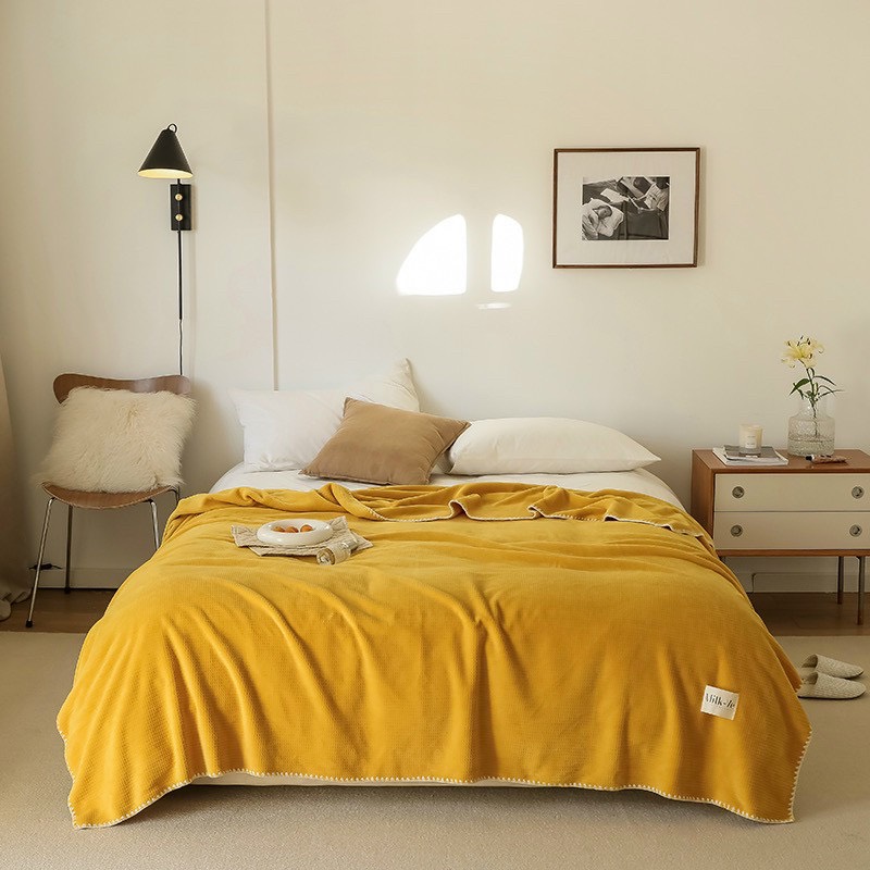 Chăn Lông Thỏ Cao Cấp Màu Vàng