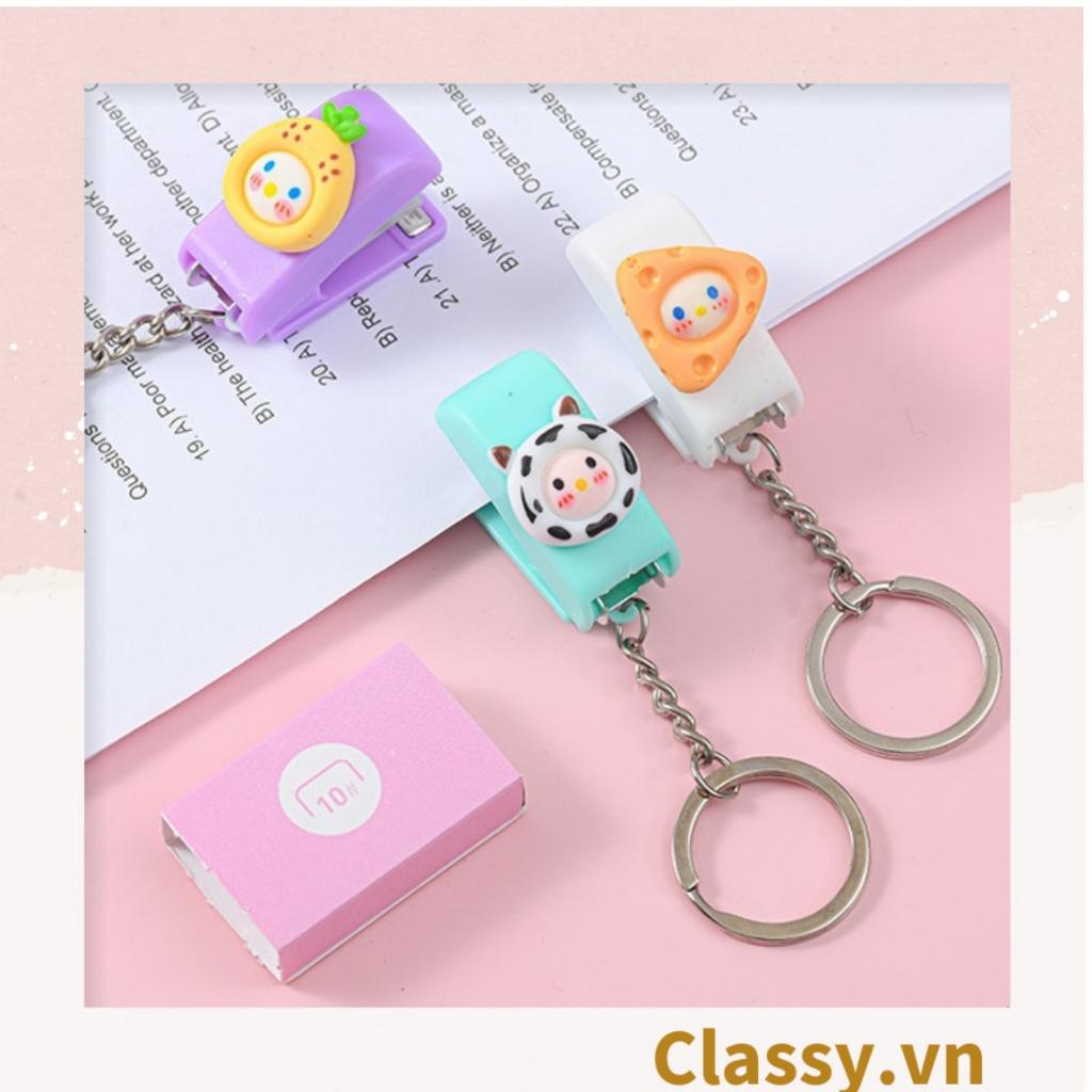 Ghim bấm giấy mini Classy cỡ nhỏ 3.9x1.6x2.7CM, nhiều màu đa dạng có thể dùng làm móc khóa PK1216