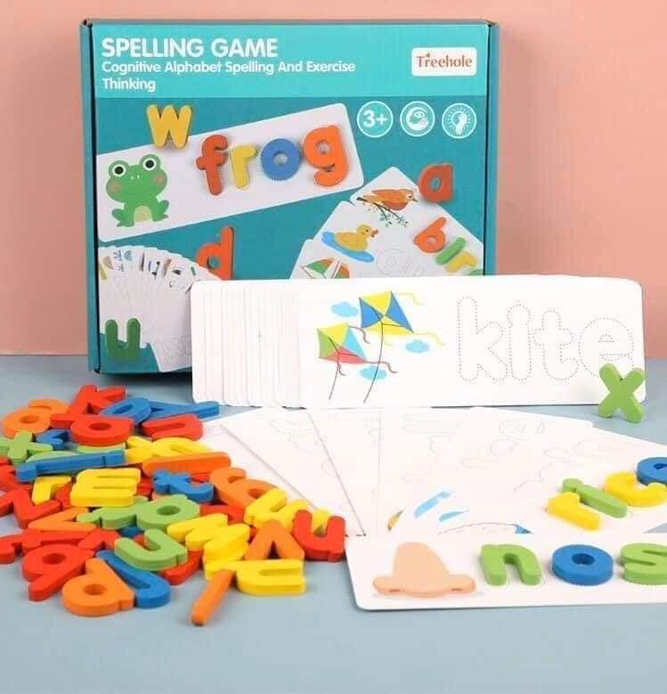 SPELLING GAME - BỘ THẺ HỌC GHÉP CHỮ CÁI TIẾNG ANH BẰNG GỖ