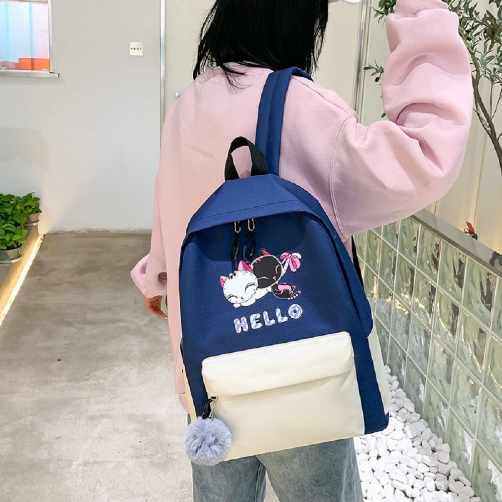 SET COMBO 4 Món Phụ Kiện Balo Túi Ví Sắc Màu HELLO