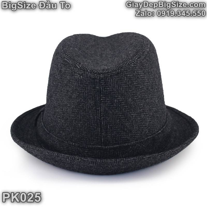 Mũ phớt, nón phớt cỡ lớn cho nam đầu to (chu vi 59-61cm). Big size Fedora-Trilby Hats for big head - PK025