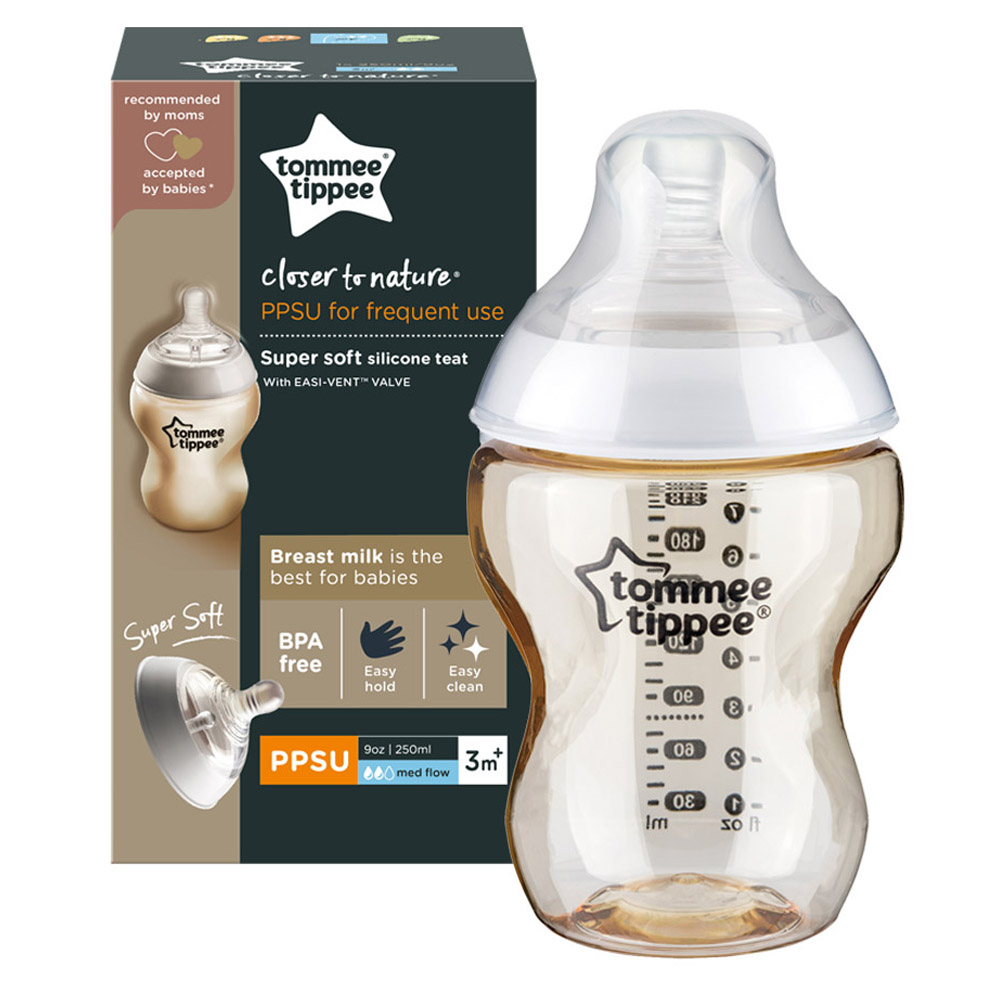 COMBO Ty ngậm dạ quang cho bé Tommee Tippee Night Time 6-18m &amp; Bình sữa PPSU ty siêu mềm tự nhiên Tommee Tippee 260ml