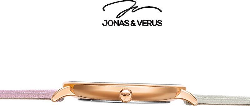 Đồng hồ đeo tay Nữ hiệu JONAS &amp; VERUS X01856-Q3.PPWDWR, Máy Pin (Quartz), Kính sapphire chống trầy xước, Dây Da Italy