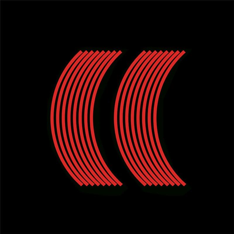 NEW 16Pcs Strips Reflective Motorcycle Car Rim Stripe Wheel Decal Tape Sticker StripsMotorcycle Car Rim Stripe Wheel Decal Tape Sticker Lots Reflective Motorcycle Tire Stickers Reflective Strip Tire Aperture Stickers Car Stickers
