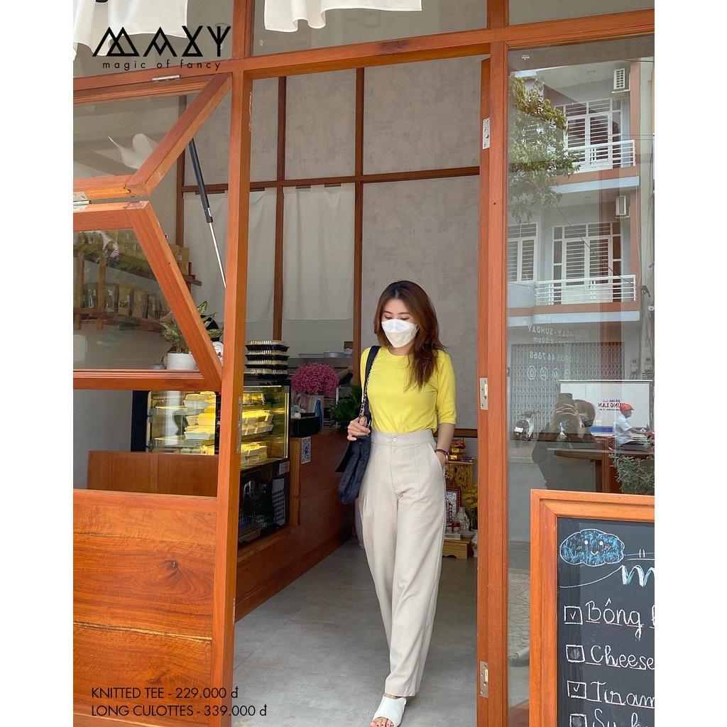 Quần ống rộng nữ suông dài light nude long culottes