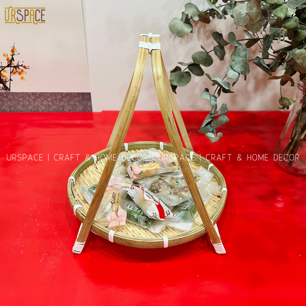 Mẹt Tre URSPACE Đựng Bánh Kẹo, Trái Cây, Mẹt Trang Trí Decor/ BAMBOO 1 TIER TRAY