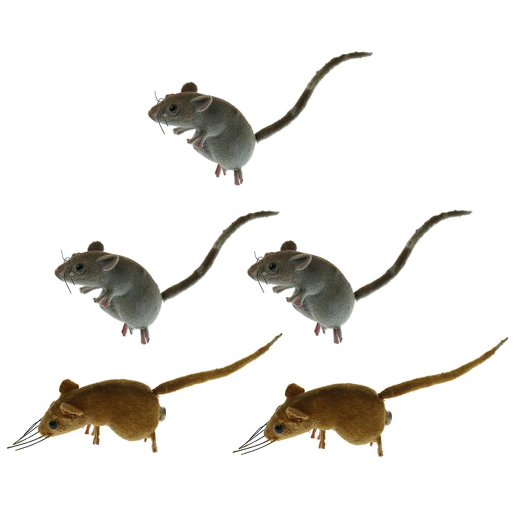 5x Sinh Động Chuột Giả Động Vật Tủ Lạnh Nam Châm Thìa Giả Đồ Chơi Ngoài Trời Bãi Cỏ Trang Trí