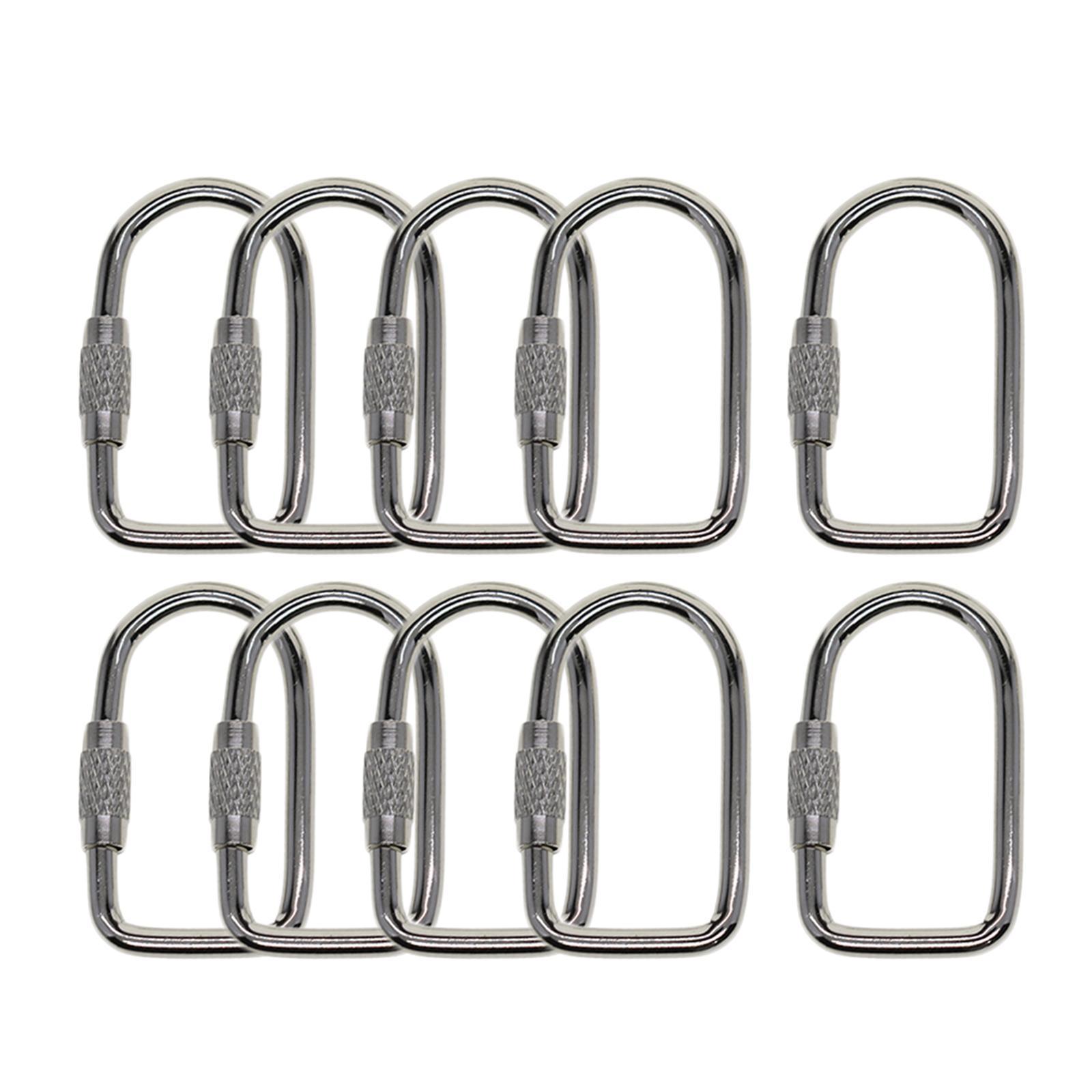 10 Pieces Locking Carabiner Locking Clips Screw Lock Buckle for Bags Outdoor