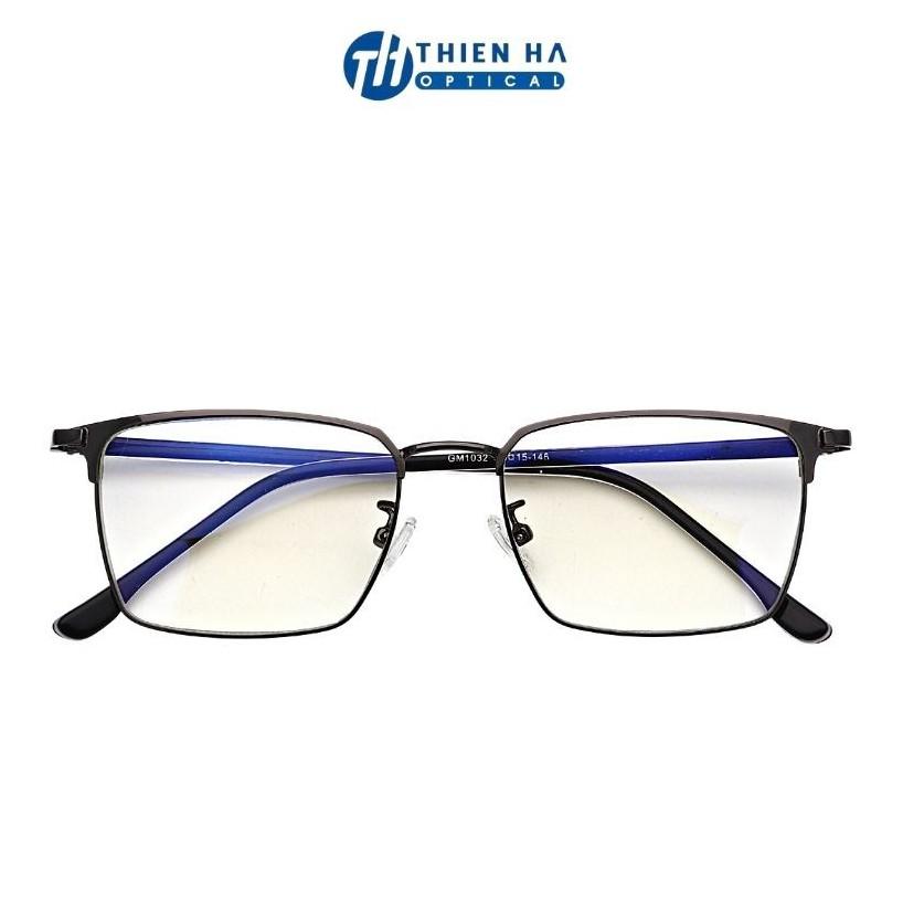 Gọng kính vuông kim loại nam nữ Thiên Hà Optical chất liệu chống gỉ, chắc chắn, nhẹ unisex nhiều màu cơ bản GM1032