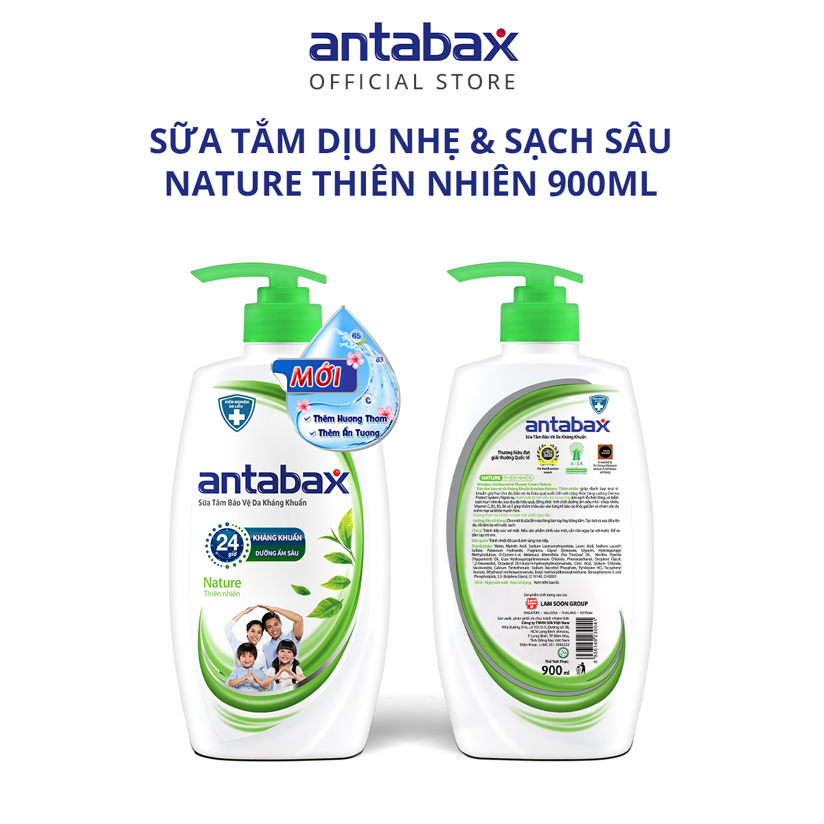 Sữa Tắm Bảo Vệ Da Kháng Khuẩn Antabax Nature Thiên Nhiên 900ml