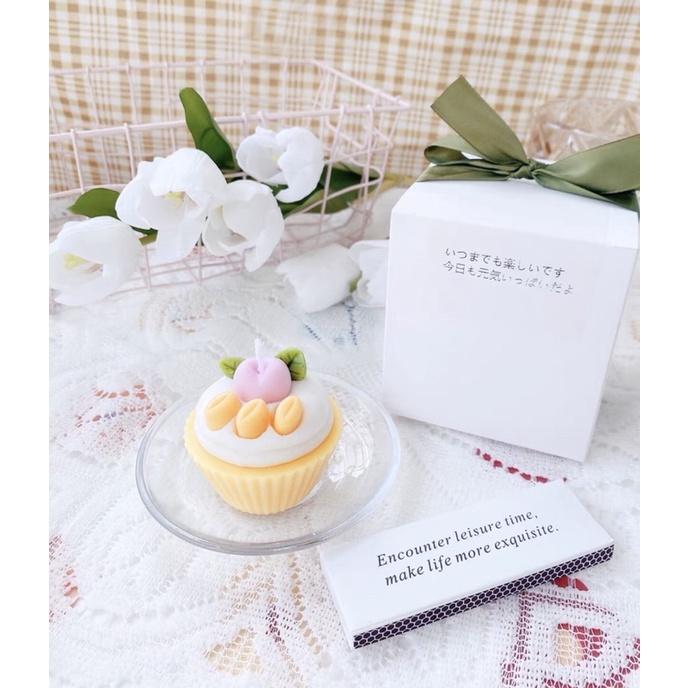 Nến Thơm Bánh Cupcake Phủ Kem Cherry Màu Pátel, Quà Tặng Ý Nghĩa - Dory Lab