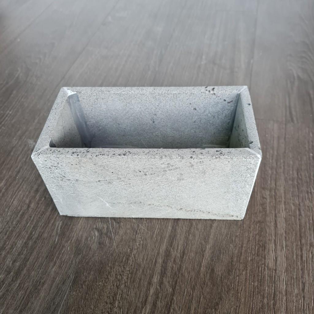 Combo 2 chậu cây treo tường, ốp tường đá ong xám, hình chữ nhật xinh xắn dài 30x R10xC15cm và D20xR10xC10cm