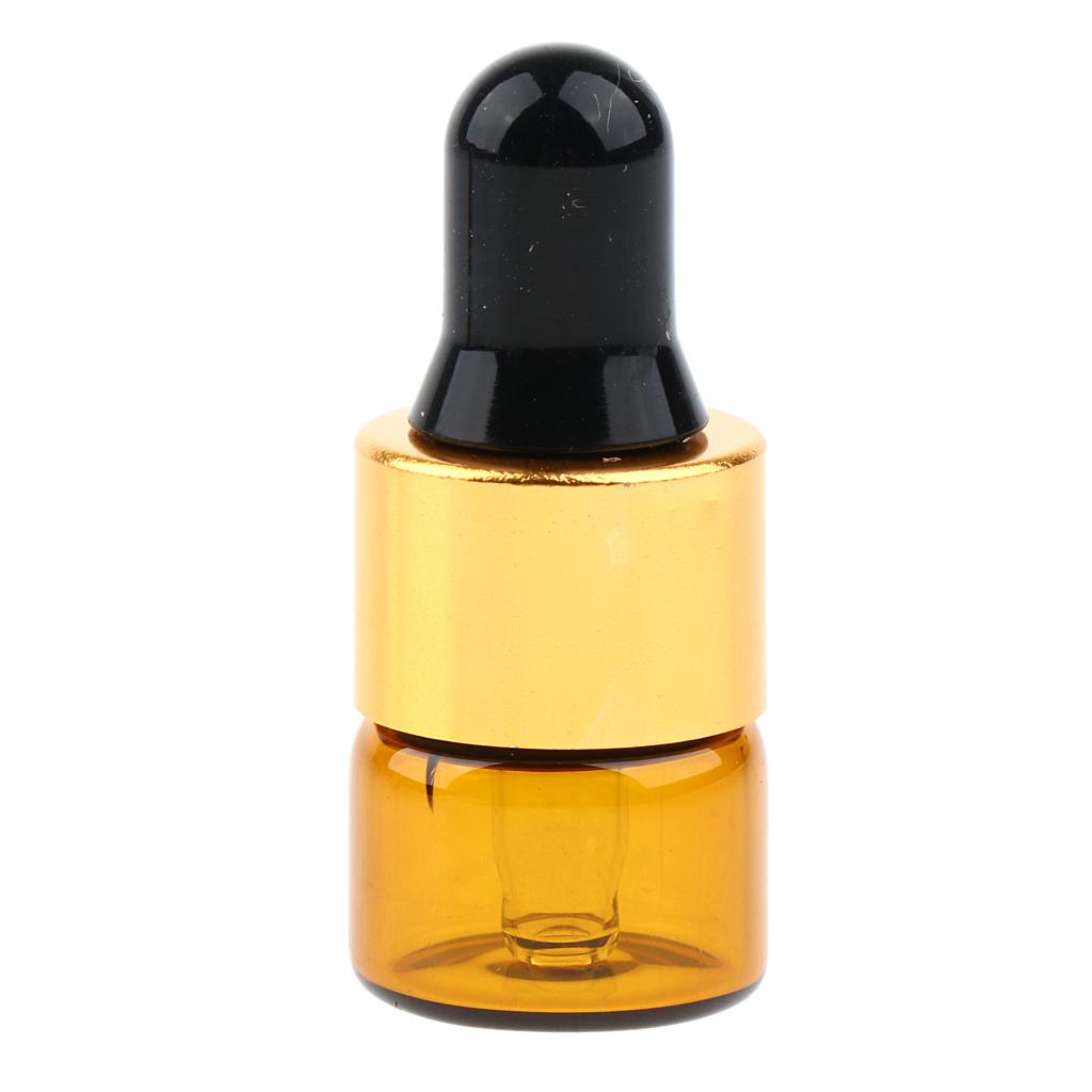 20 Set Glass 1ml 2ml 3ml Essential Oils Refillable Empty Amber Bottles with Orifice Reducer Dropper for Perfume