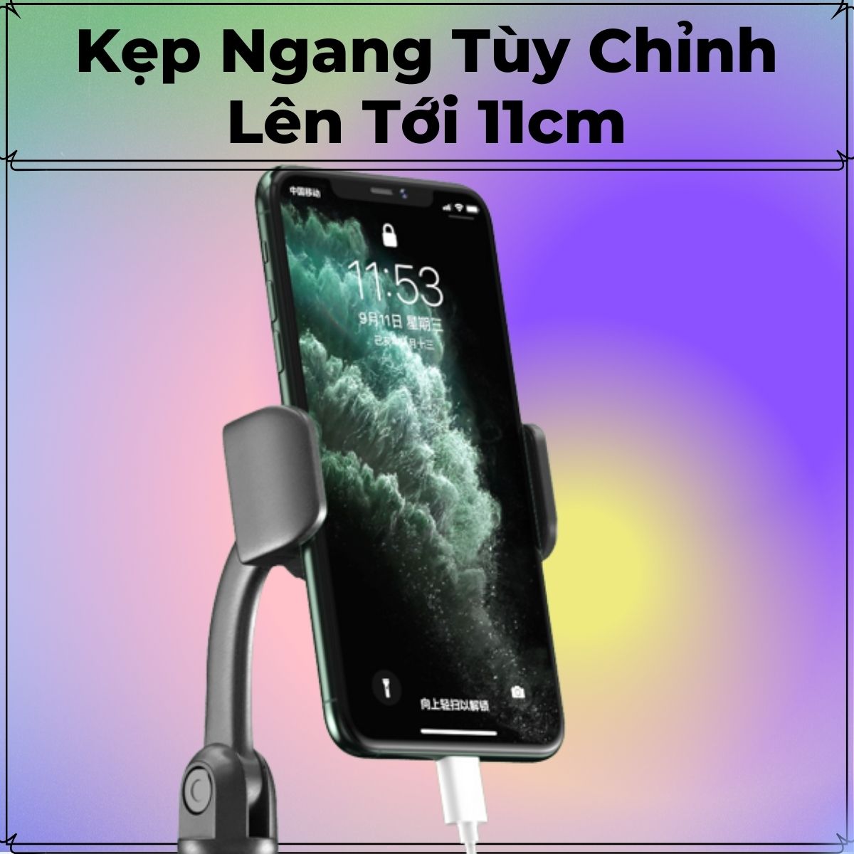 Giá đỡ điện thoại để bàn xoay 360 độ, tùy chỉnh độ dài, chất liệu nhựa cao cấp để livestream, giải trí, học online