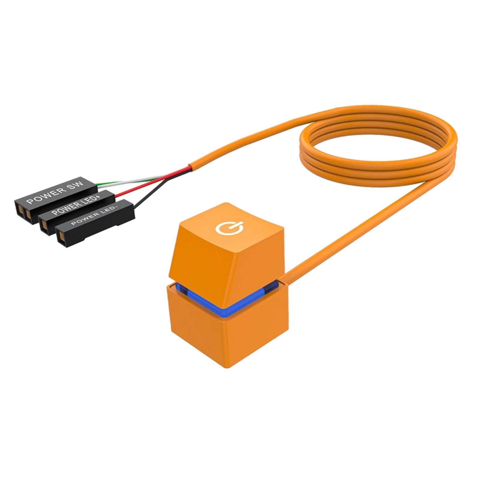 Desktop Computer Power Switch Colorful Light Effect External Start Power on/Off Button