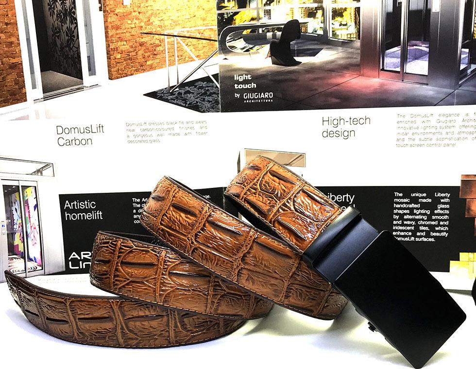 Thắt lưng/ dây nịt nam khóa tự động vân cá sấu có hộp đựng theo kèm LOẠI 1