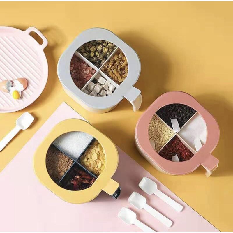 Hộp gia vị 4 ngăn tiện ích