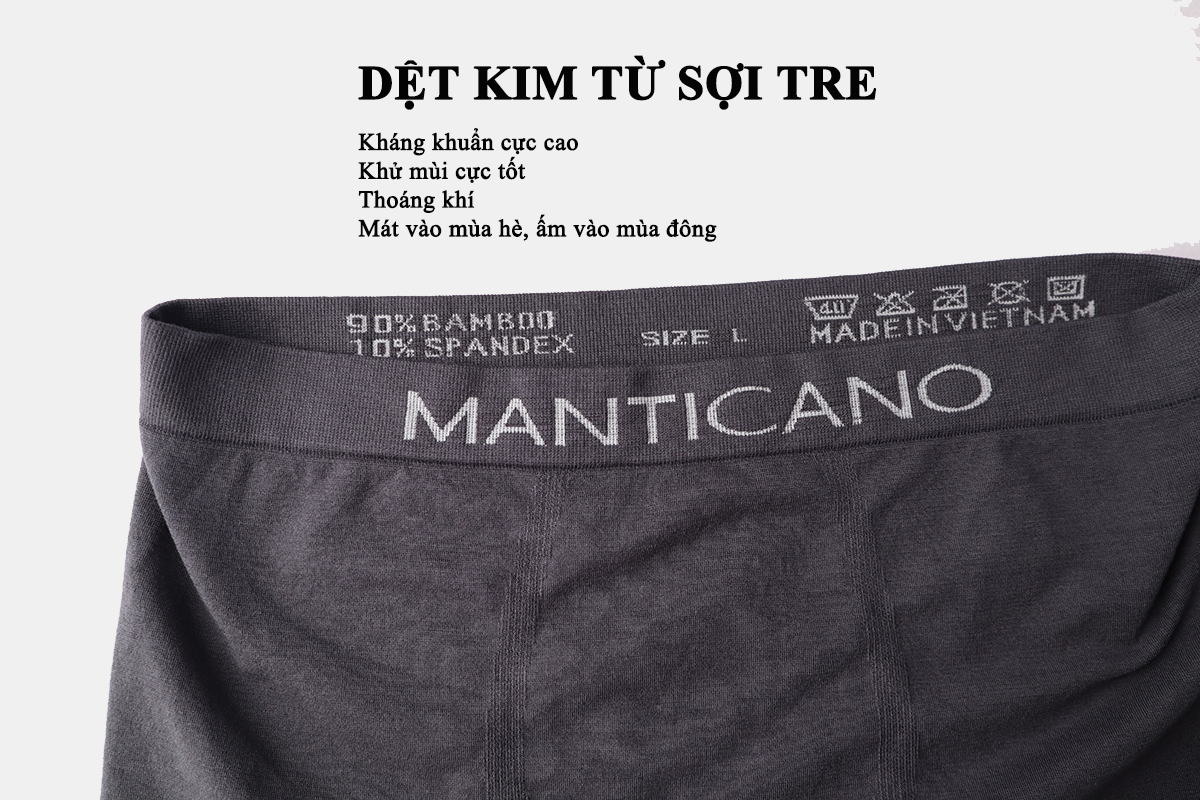 Combo 4 quần lót nam boxer Manticano vải Modal - sợi Sồi bảo vệ sức khoẻ sinh sản nam giới quần sịp đùi nam