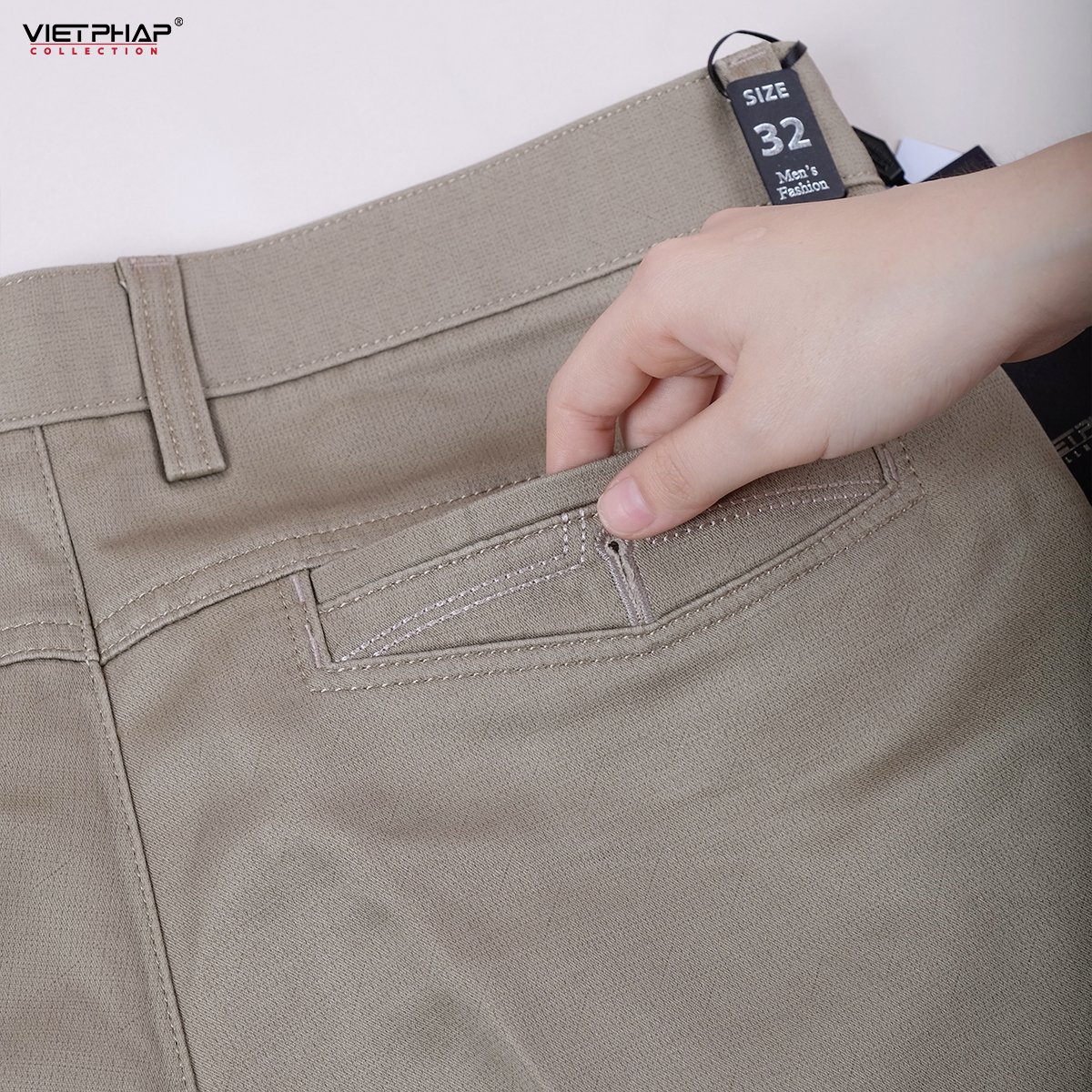 Quần Kaki Nam VIỆT PHÁP Form Classic Không Ly Chất liệu Cao Cấp Chống Nhăn, Độ Bền Cao 9340