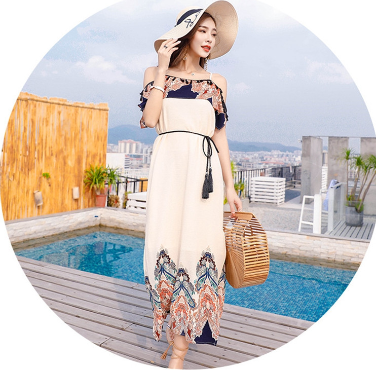 Đầm Maxi Hai Dây Mẫu Mới Quyến Rũ - Hàng Nhập kèm dây eo