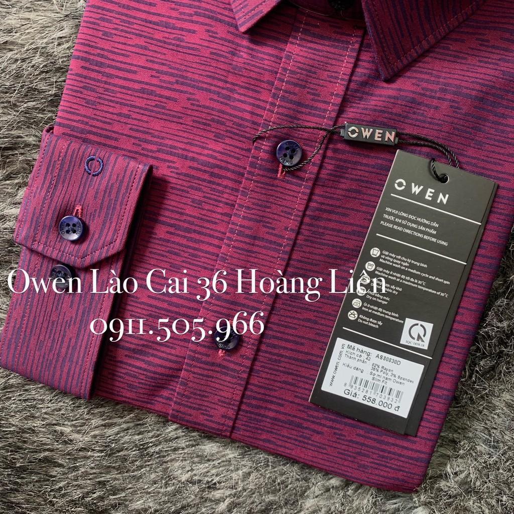 OWEN - Áo Sơ mi dài tay Owen Slimfit màu đỏ đô 80830