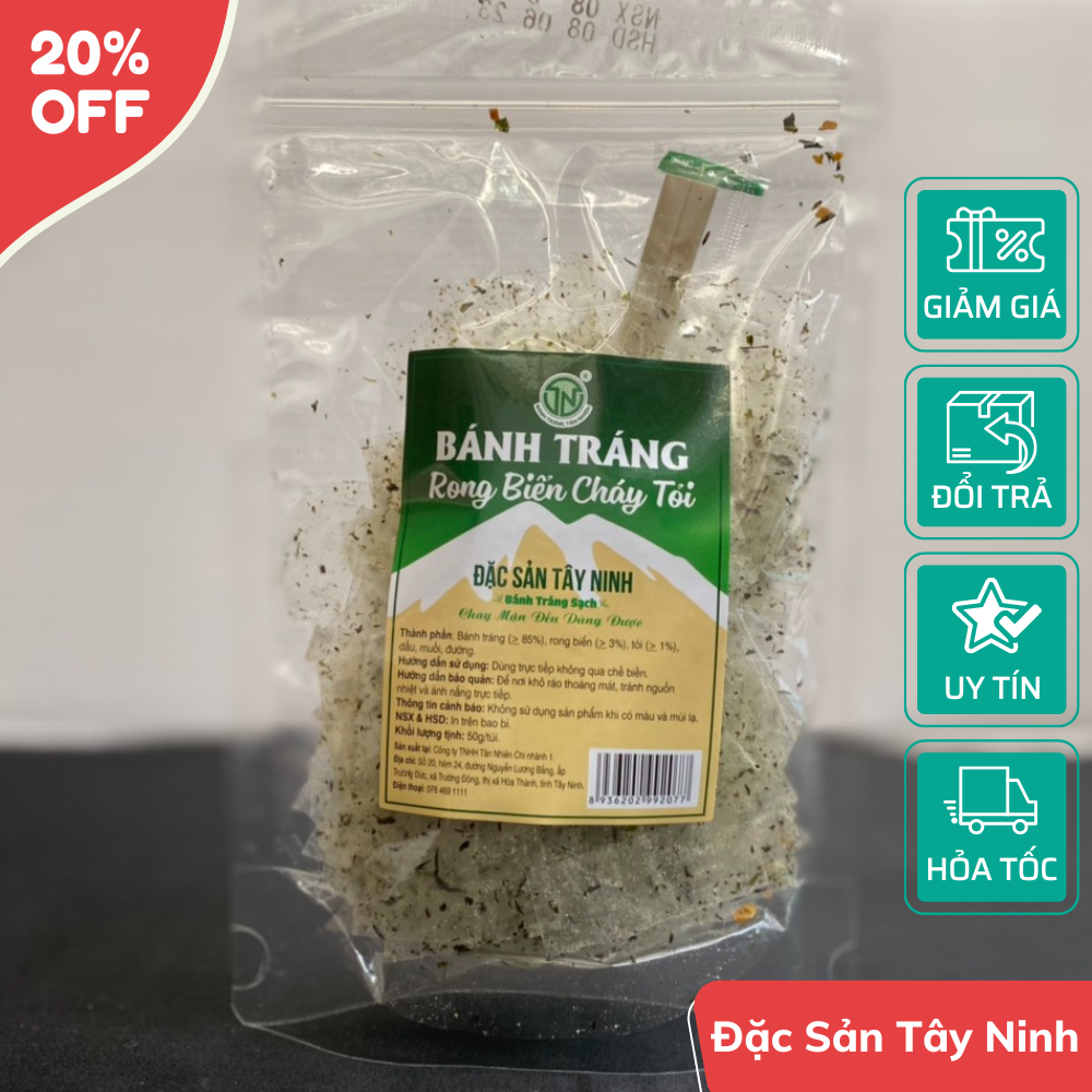Bánh Tráng Rong Biển Cháy Tỏi - Chay Mặn Đều Dùng Được