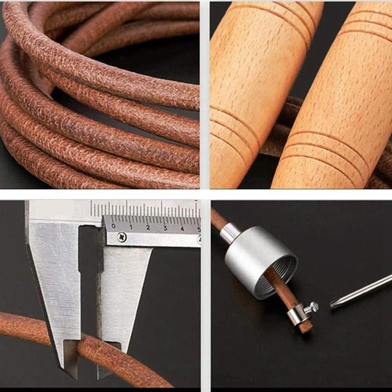Dây Nhảy Có Tay Cầm Bằng Gỗ Và Da Dây Có Thể Điều Chỉnh Tốc Độ Dây Nhảy Dành Cho Nữ Tập Huấn Luyện Tập Gym Thể Hình