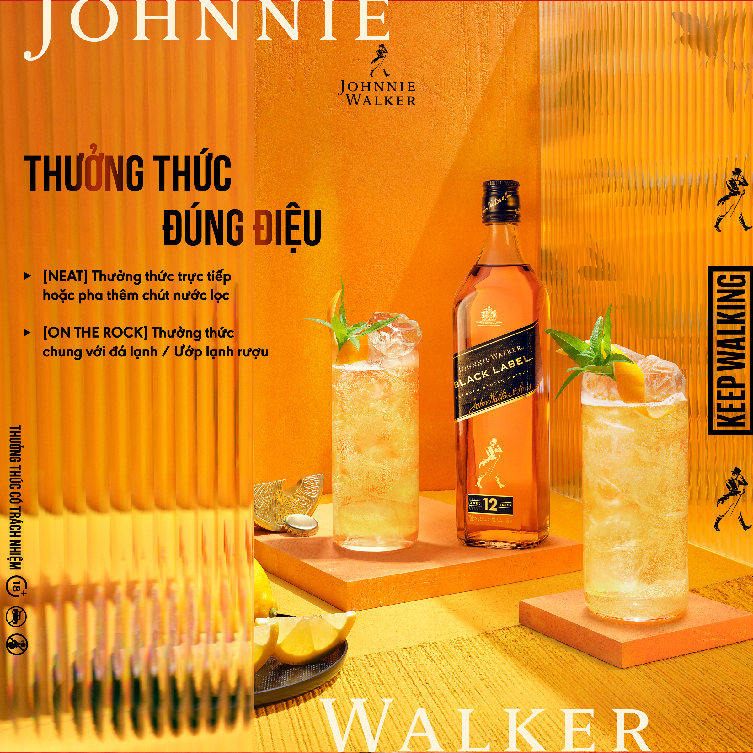 [Made in Scotland] Rượu Johnnie Walker Black Label aged 12 years Blended Scotch Whisky 750ml 40% - Không Hộp